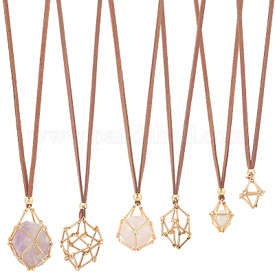 6 шт. 3 стиля ожерелья с держателем кристаллов MAK-SC0001-41G-1