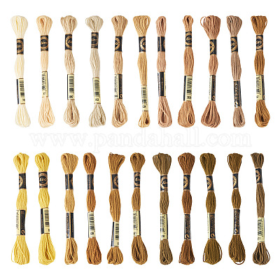 22 пачка полиэстеровых ниток для вышивания 22 цветов с осенней тематикой OCOR-TA0002-80-1