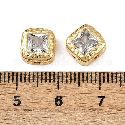 Латунные прозрачные бусины из кубического циркония KK-D375-36G-01-1