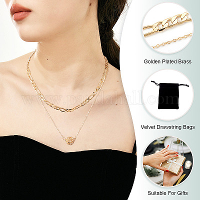 Латунные двухслойные ожерелья NJEW-TAC0020-1