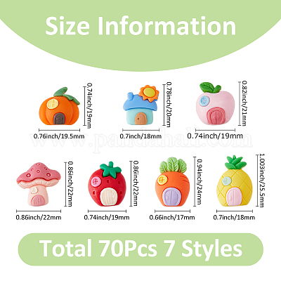 70 шт. 7 стиля мультяшные непрозрачные кабошоны из смолы RESI-FH0001-61-1