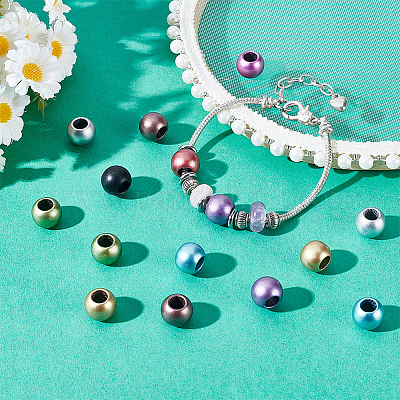 200 шт. матовые рондельные акриловые бусины&nbsp;ACRP-HY0001-04-1