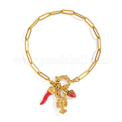 Браслеты с подвесками из нержавеющей стали 304 с эмалью QW1614-1