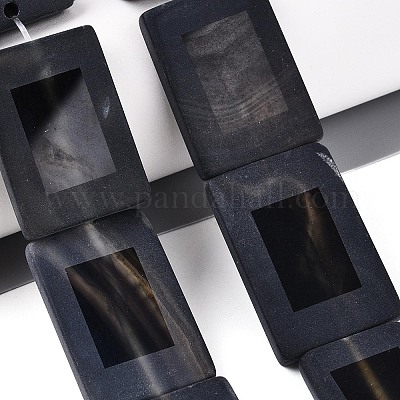 Окрашенные натуральный черный агат бисер пряди G-T144-25B-02-1