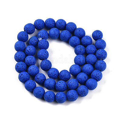 Synthetic Lava Rock Beads Strands G-S247-8mm-14-1-1