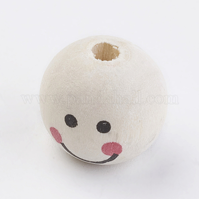 Европейский бисер с принтом из натурального дерева WOOD-Q030-25-1