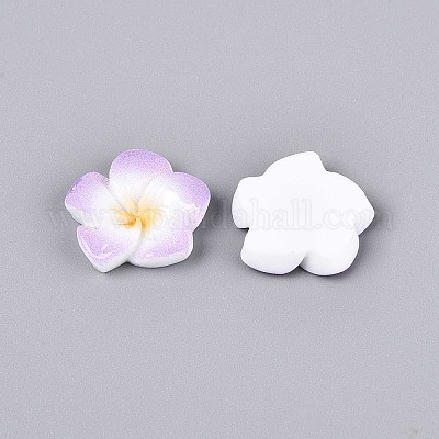 Кабошоны из непрозрачной смолы в виде цветка плюмерии CRES-T025-30E-02-1