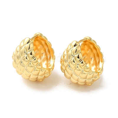 Латунь обруч серьги для женщин EJEW-P292-11E-G-1