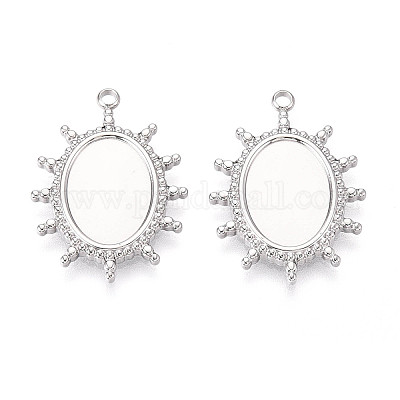 Подвеска-кабошон из не тускнеющей нержавеющей стали 304 STAS-T065-90P-1