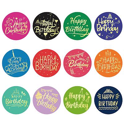 Бумажные самоклеящиеся наклейки с тиснением золотой фольгой DIY-WH0434-003-1