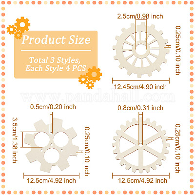 12 шт. 3 необработанных деревянных ломтика WOOD-OC0002-78-1