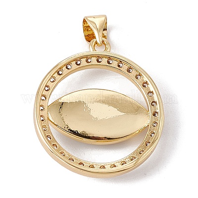 Латунные микропаве прозрачные подвески с фианитом KK-G439-52G-1