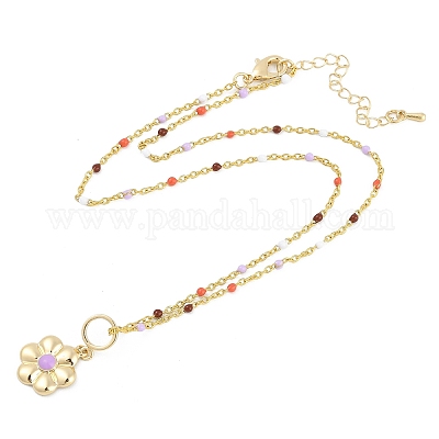 Латунь подвесные ожерелья NJEW-R006-01G-04-1