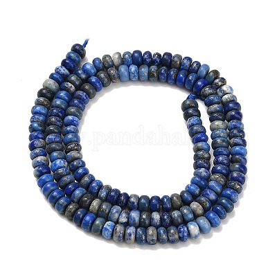 Нитки бусины из натурального ляписа-лазури G-L635-A33-4x2mm-02-1