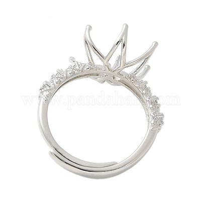 Цветочная латунь микропаве кубический цирконий регулируемые настройки кольца KK-K297-17P-1