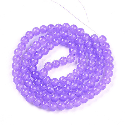 Выпечки окрашены имитация нефрита стекловолокна круглый шарик DGLA-Q021-8mm-44-1