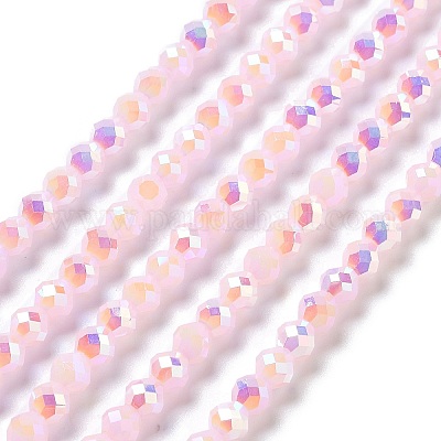 Стеклянные бусины с гальваническим покрытием  GLAA-A014-01B-1