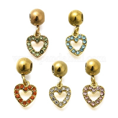 Подвески из нержавеющей стали 304 со стразами STAS-M109-05G-1