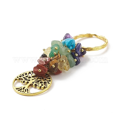 Брелок с подвеской из натурального драгоценного камня чакры KEYC-JKC00414-03-1