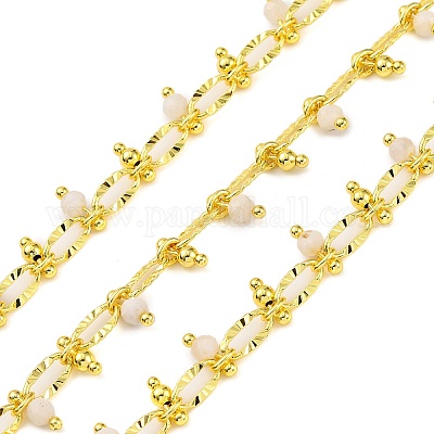 Цепочки из граненых бусин из натурального белого нефрита ручной работы CHC-L050-01G-02-1