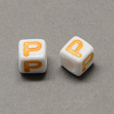 Большой дыра красочный акрил письмо европейский бисер SACR-Q104-02P-1