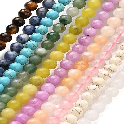 10 нитка 10 стиля натуральные и синтетические смешанные драгоценные камни круглые бусины нитки G-FS0005-90-1