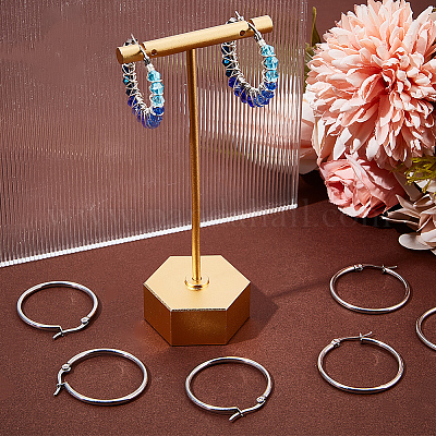 30 пара серег-колец из нержавеющей стали 304 EJEW-SP0001-02A-P-1