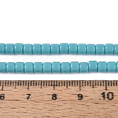 Непрозрачные сплошные цветные стеклянные бусины GLAA-N065-4x4mm-C08-1