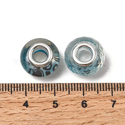 Европейские бусины из прозрачной смолы с печатью RESI-C063-03G-1