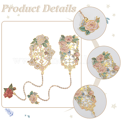 2 шт. 2 стиля закладки из цинкового сплава с эмалью AJEW-CP0003-98A-1