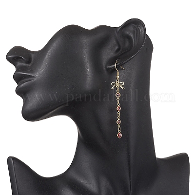 3 пара серег-подвесок в стиле лэмпворк с бантом от сглаза EJEW-JE06572-1