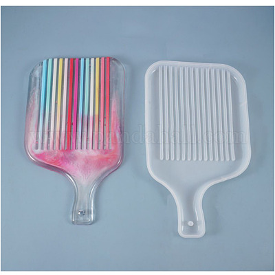 Прямоугольник с полосатой ручкой тарелка силиконовая формочка X-DIY-L021-55-1