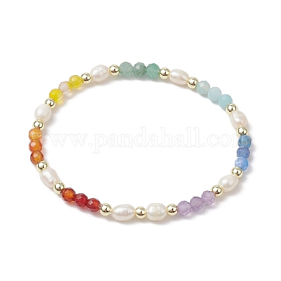 Браслеты из натуральных и синтетических драгоценных камней и культивированного пресноводного жемчуга с бусинами для женщин BJEW-JB11438-1