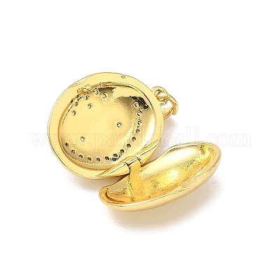 Латунные подвески с микропаве из прозрачного кубического циркония KK-F905-03G-1