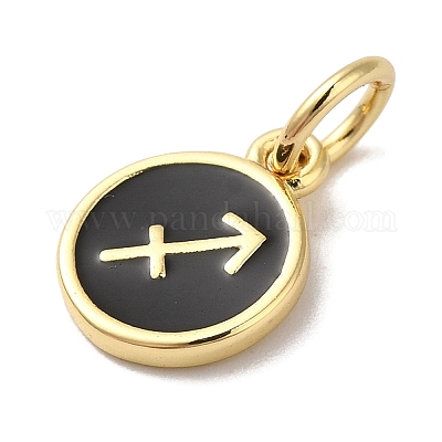 Настоящие 18-каратные позолоченные латунные эмалевые подвески KK-L216-001G-C01-1