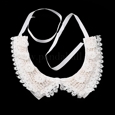 Пластиковый ошейник с жемчугом и кристаллами и стразами AJEW-WH0326-08D-1