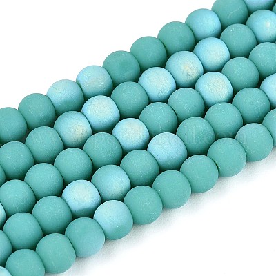 Нити из матовых непрозрачных стеклянных бусин GLAA-T032-P4mm-MBB12A-1