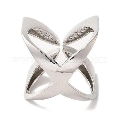 Латунные микро проложить кубического циркония кольца RJEW-R141-01P-1