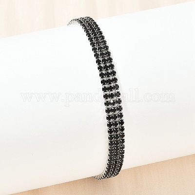 Браслеты-цепочки из нержавеющей стали 304 со стразами для женщин BJEW-Z143-23P-02-1