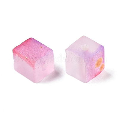 Матовые стеклянные бусины с золотистой блестящей пудрой DGLA-NH001-6mm-01J-1