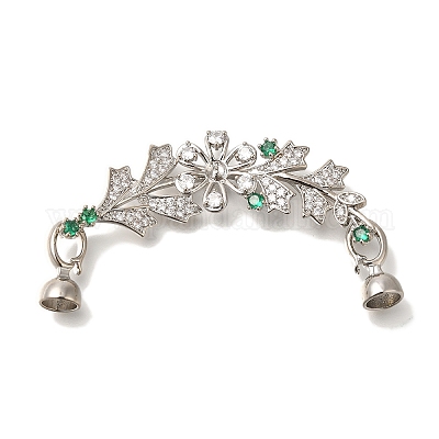 Латунные микро проложить кубического циркония раз за застежками KK-K389-005P-1