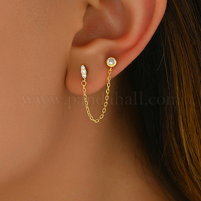 Серьги серебряные с простым геометрическим дизайном S925 с цепочкой с кисточками для женщин YD4508-1