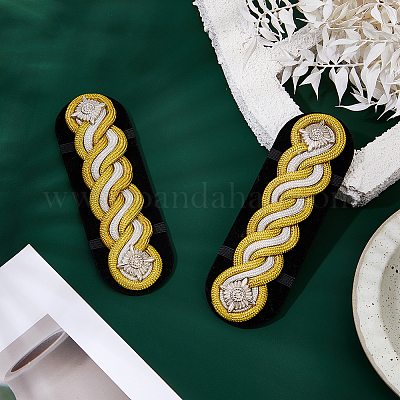 1 пара эполет из сплава и полиэстера DIY-FH0008-90B-1