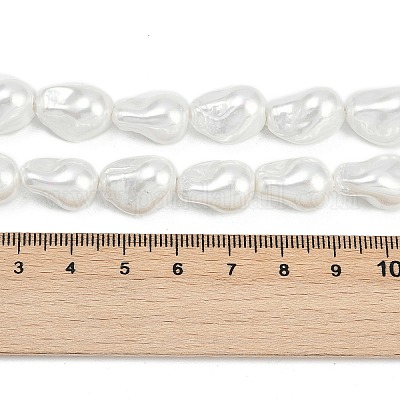 Нити бусин из искусственного жемчуга с гальваническим покрытием из фарфора BSHE-Z009-03A-1