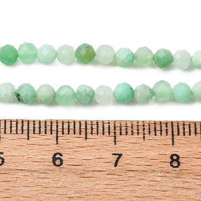 Натуральные хризопразные бисерные пряди G-C196-A02-3mm-1