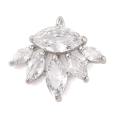 Подвески из прозрачного стекла с инкрустацией из латуни KK-S388-22P-1