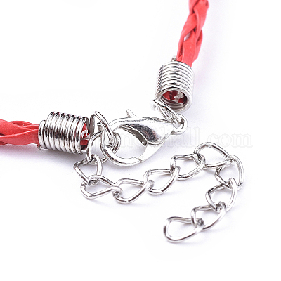 Модный имитация плетеный кожаный браслет материалы BJEW-S076-001-1