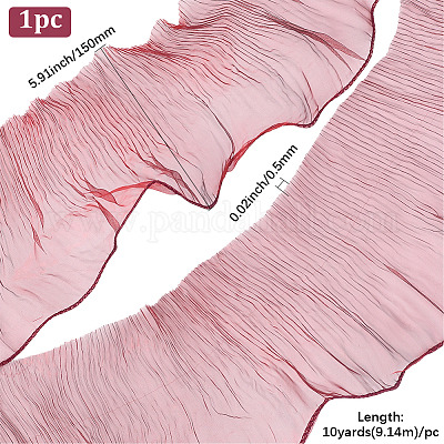 10 ярд прозрачного полиэстерового кружева с плиссировкой OCOR-GF0004-74H-1