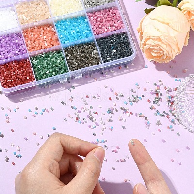 180 г двухцветных стеклярусных бусин SEED-YW0002-79-1