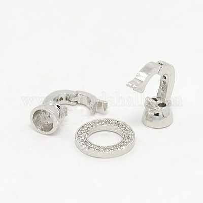 Латунные микро проложить кубического циркония раз за застежками ZIRC-P003-27P-1